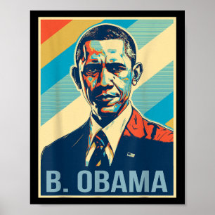 Póster 4 De Julio Barack Obama Presidente Retro Patriótic