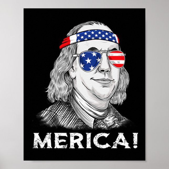 Póster 4 De Julio Ben Franklin Merica Niños Chicas De EEU (Frente)