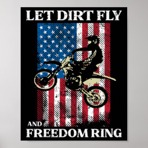 Póster 4 De Julio Bicicleta Sucia Motocross America Biker
