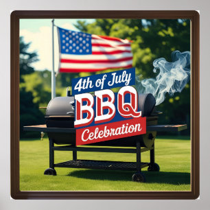 Póster 4 de julio Celebración de la barbacoa