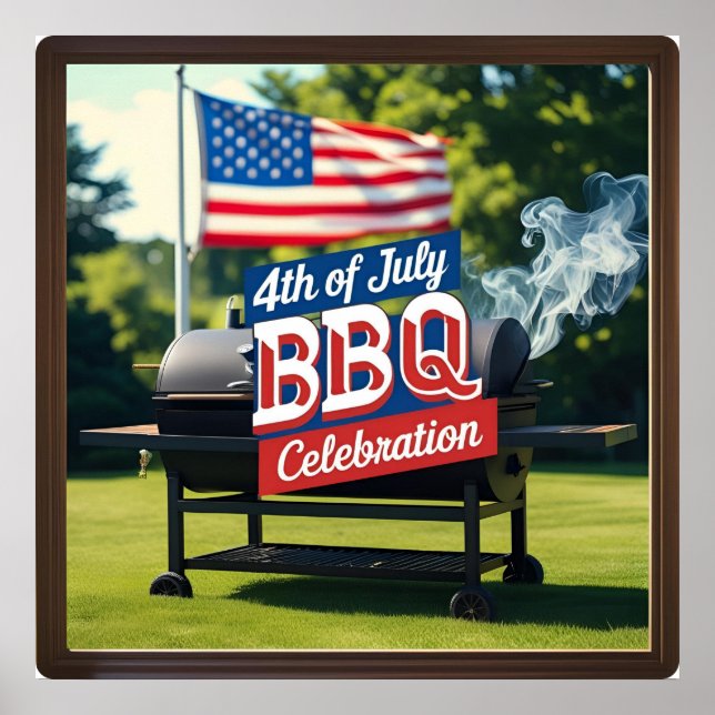 Póster 4 de julio Celebración de la barbacoa (Frente)