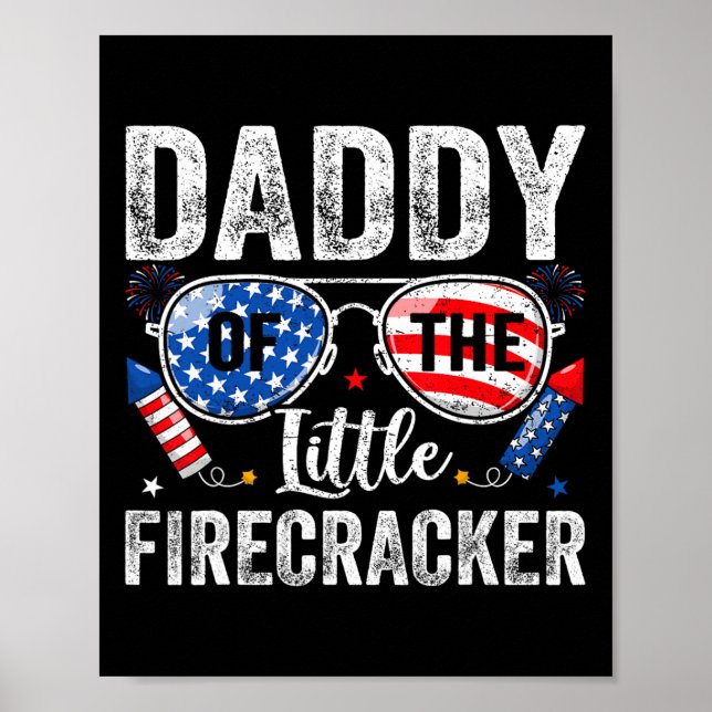Póster 4 De Julio Cumpleaños Papá De La Pequeña Firec (Frente)