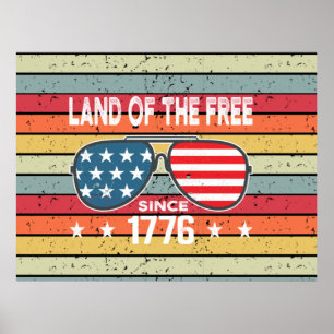 Póster 4 de julio de 1776 Día de la Independencia