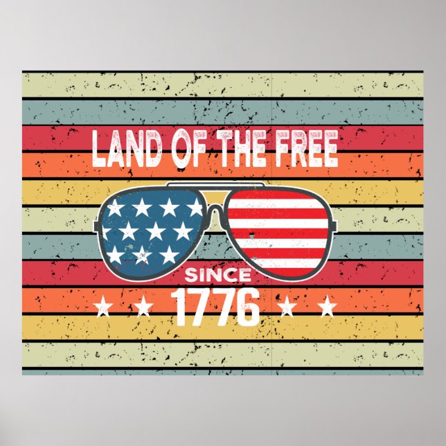 Póster 4 de julio de 1776 Día de la Independencia (Frente)