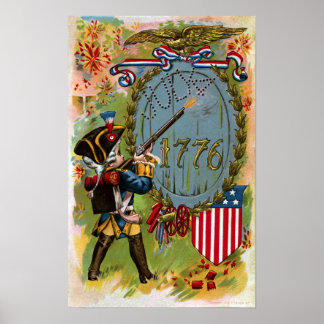 Póster 4 de julio de 1776 Minuteman