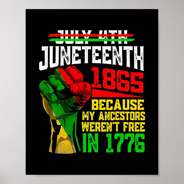 Póster 4 de julio de 1865 por mis antepasados (Frente)