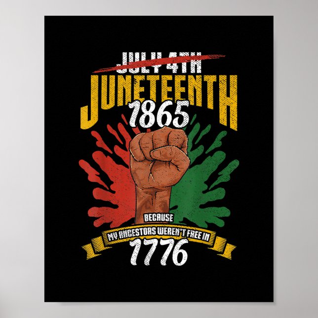 Póster 4 de julio de 1865 porque mis antepasados hombres (Frente)