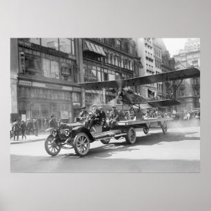 Póster 4 de julio de Biplane, principios del siglo XX
