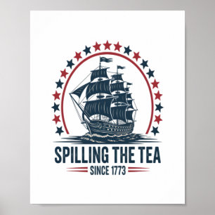 Póster 4 De Julio Derramando El Té Desde 1773 Cuarto De