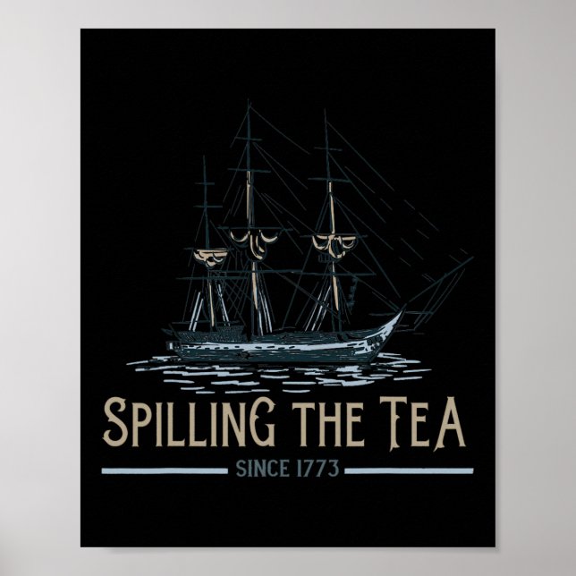 Póster 4 De Julio Derramando El Té Desde 1773 Cuarto De (Frente)