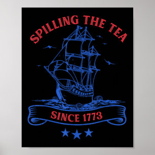 Póster 4 De Julio Derramando El Té Desde 1773 Divertido R