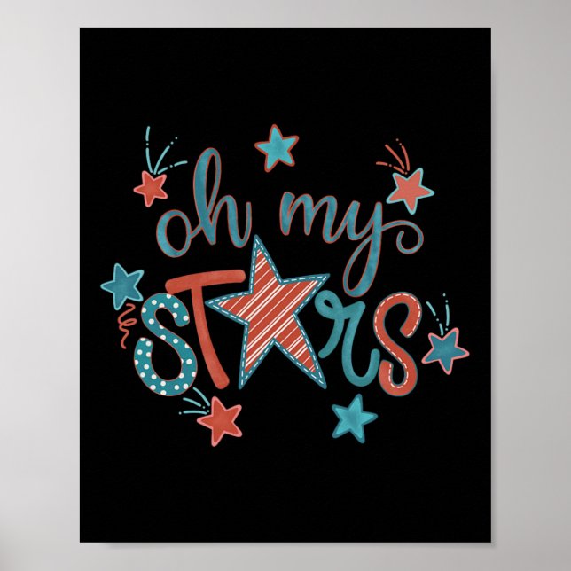 Póster 4 De Julio Día De La Independencia Oh Mis Estrella (Frente)