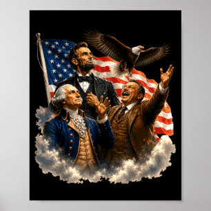 Póster 4 de julio divertido patriótico bandera americana