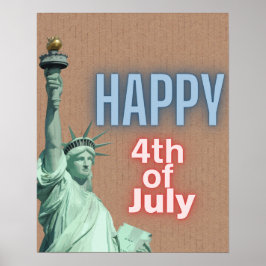 Póster 4 de julio Estatua de la Libertad