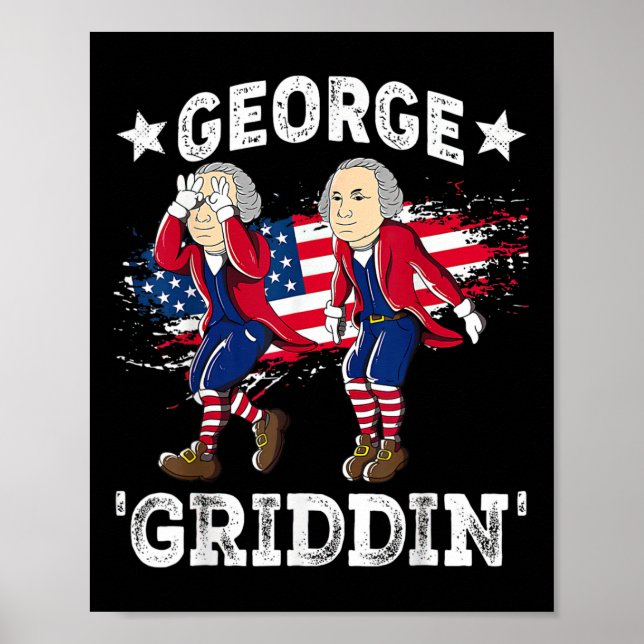 Póster 4 de julio George Washington Griddy George Griddi (Frente)