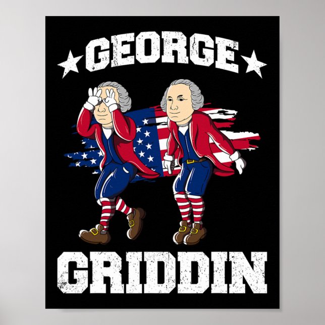 Póster 4 de julio George Washington Griddy George Griddi (Frente)