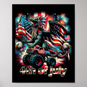 Póster 4 De Julio Monstruo Dragón Camión Byld Eagle Ameri