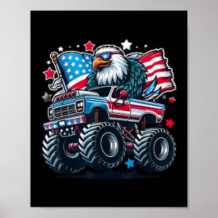 Póster 4 de Julio Patriótico Bandera Americana Águila USA