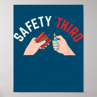 Póster 4 de julio Patriótico fuegos artificiales Tercero