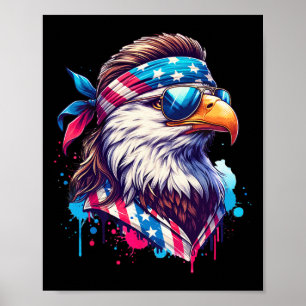 Póster 4 De Julio Patriótico Funny Eagle 4 De Julio Usa M