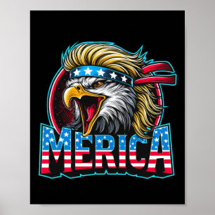 Póster 4 De Julio Patriótico Funny Eagle 4 De Julio Usa M