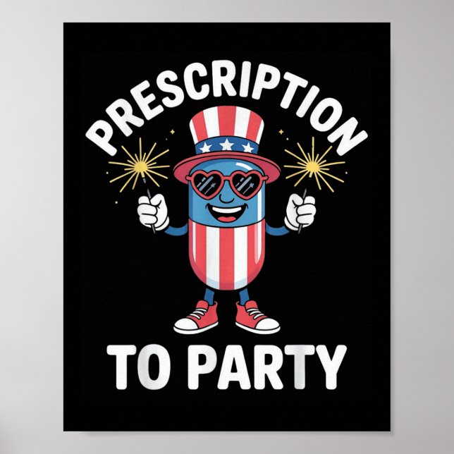 Póster 4 De Julio Prescripción Al Índice De Farmacia Fies (Frente)
