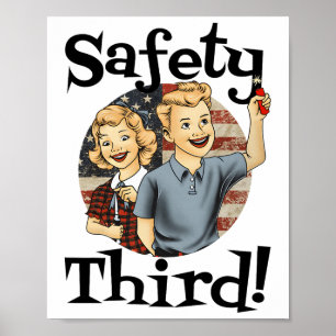 Póster 4 De Julio Seguridad Patriótica De Fuegos Artifici