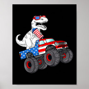 Póster 4 De Julio T Rex Dino Trex Dinosaurio Monstruo