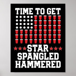 Póster 4 De Julio T Shirt Gift Beer Pong American Flag D
