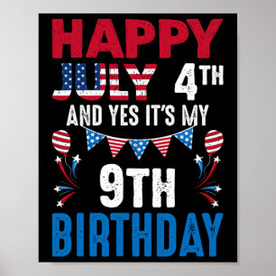 Póster 4 de julio y sí, es mi novena fiesta norteamerican