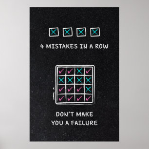 Póster 4 errores seguidos no te hacen un fracaso.
