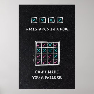 Póster 4 errores seguidos no te hacen un fracaso.