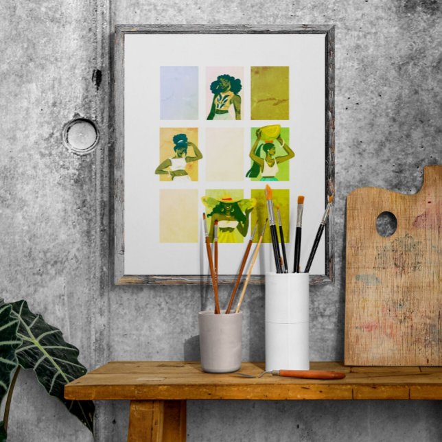 Póster 4 Hermosas damas negras estilo de gruns artístico (Subido por el creador)