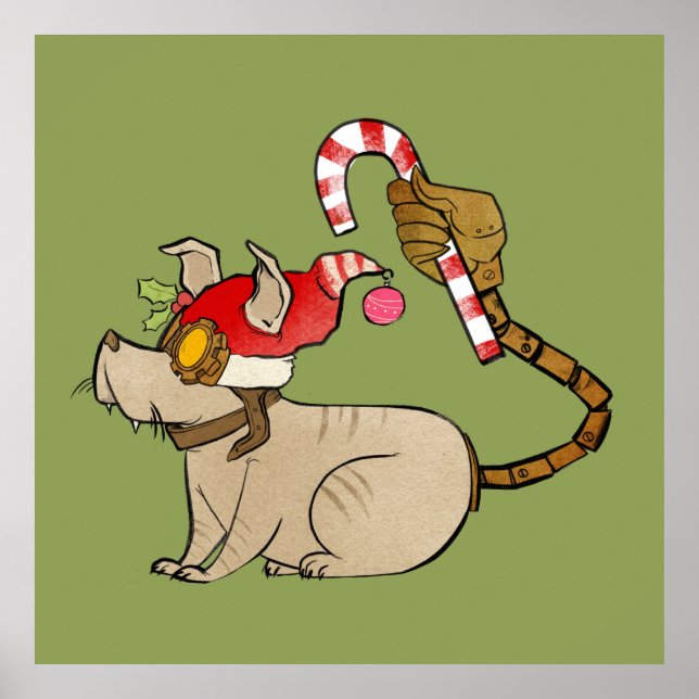 Póster 4 monstruos pequeños - Logo de la Navidad Tesla (Frente)