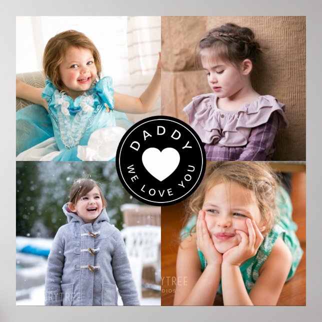 Póster 4 Papi Collage de fotos te queremos (Frente)