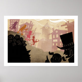 Póster 4 pequeños monstruos - Caminando por la ciudad