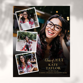 Póster 4 Poster de graduación de oro de Collage de fotos