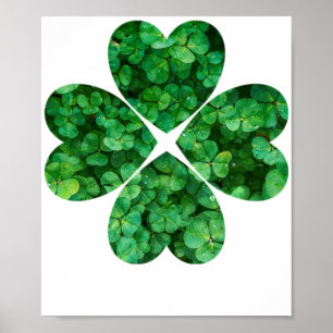 Póster 4 tréboles del irlandés del día de St Patrick del