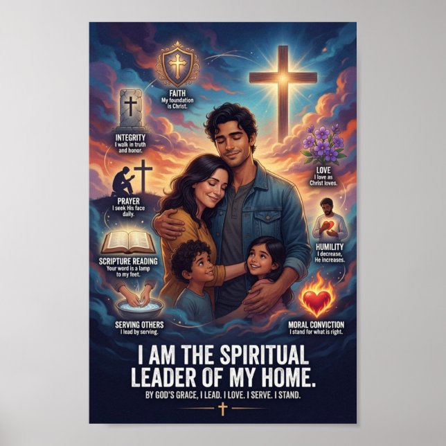 Póster #4 Un hombre cristiano vive así (Frente)