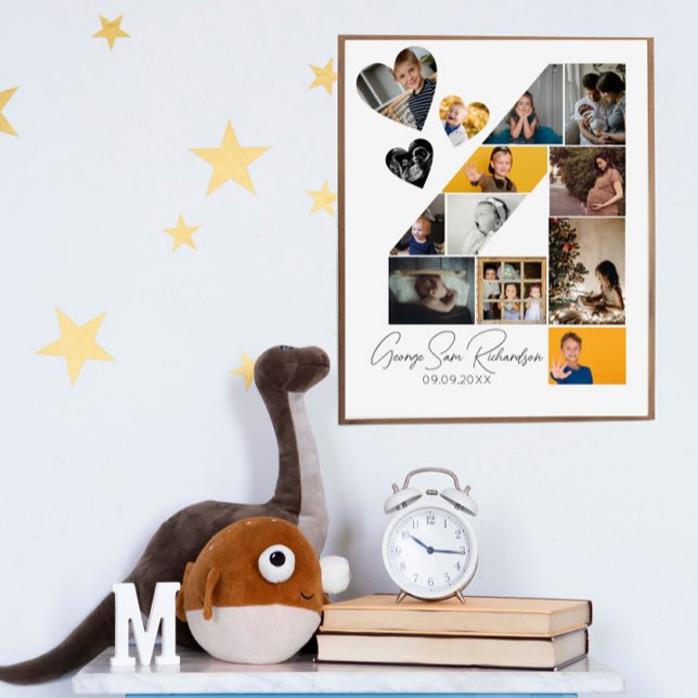 Póster 4th Birthday Photo Collage Poster Keepsake (Subido por el creador)
