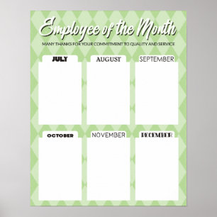 Póster 4X6 empleado de la junta fotográfica del mes poste