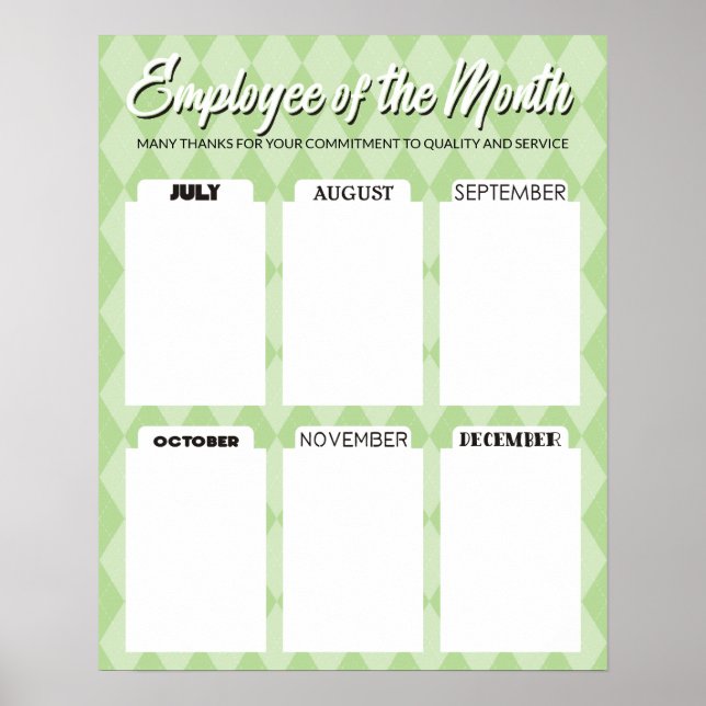 Póster 4X6 empleado de la junta fotográfica del mes poste (Frente)