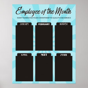 Póster 4X6 empleado de la junta fotográfica del mes poste