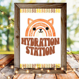 Póster 4x6 Hydration Station Boho Woodland Fox Birthday