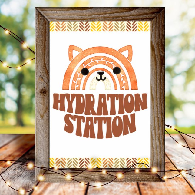 Póster 4x6 Hydration Station Boho Woodland Fox Birthday (Subido por el creador)