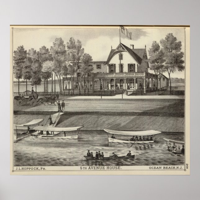 Póster 5ª Avenida House, Ocean Beach, NJ (Frente)