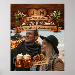 Póster 5º Aniversario de Bodas de Madera Foto Bienvenida