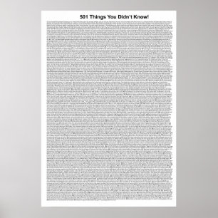 Póster 501 cosas que no sabías (blanco)
