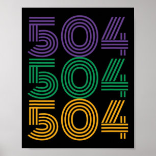 Póster 504 Mardi Gras 2025 Divertido traje de carnaval