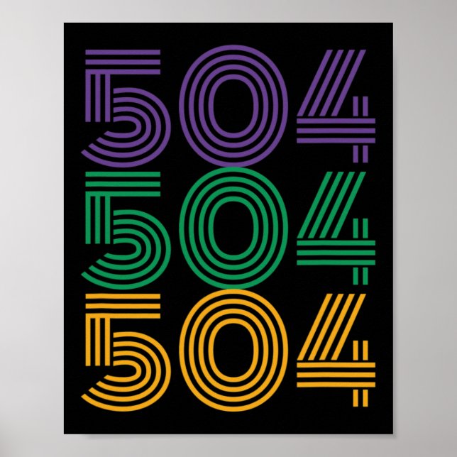 Póster 504 Mardi Gras 2025 Divertido traje de carnaval (Frente)